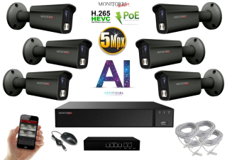 MS AI IP 6 kamerový set se switchem 5 Mpix GTube (6373K6B)